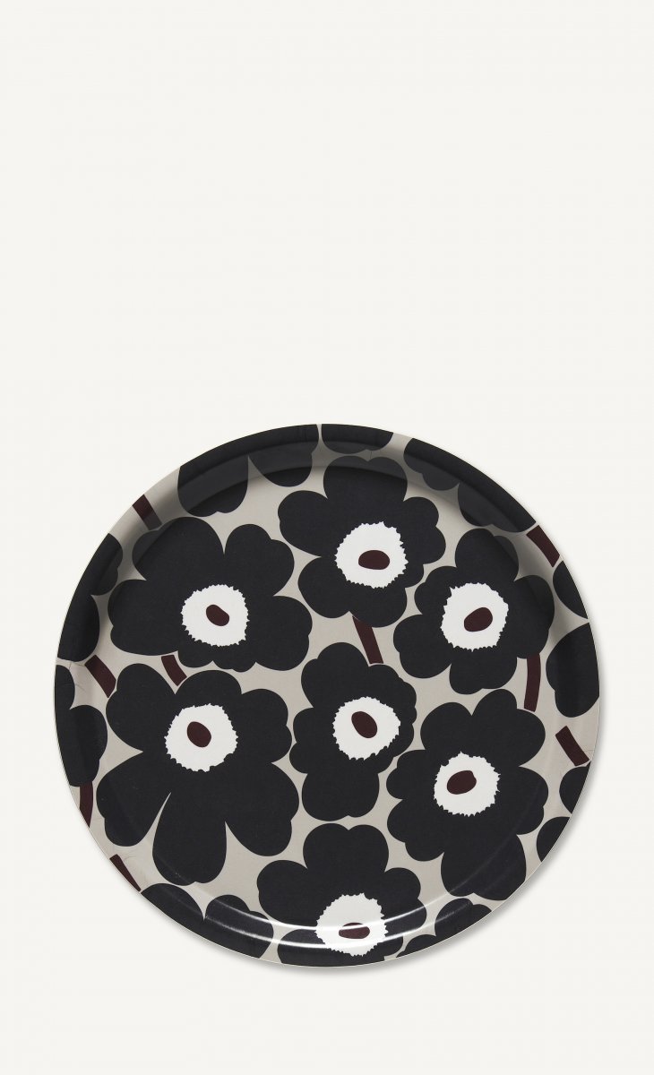 Marimekko Pieni Unikko Tarjotin Beige Harmaa Ruskea 31 Cm -  Keittiö